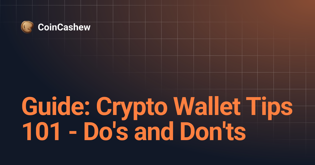 Guide: Crypto Wallet Tips 101 - Do's and Don'ts | Spanish | CoinCashew