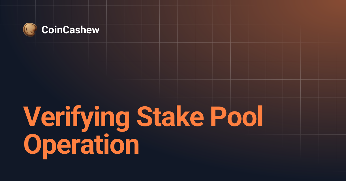 Verifying Stake Pool Operation | Spanish | CoinCashew