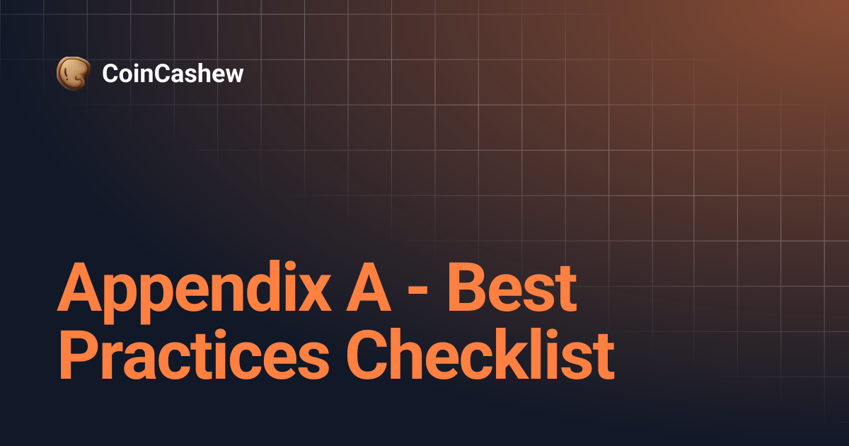 Appendix A - Best Practices Checklist | Spanish | CoinCashew